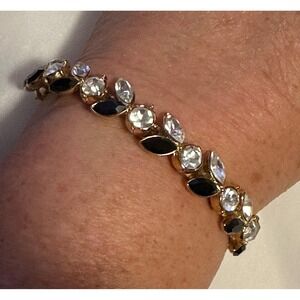 Monet Black & Clear Crystal Bracelet